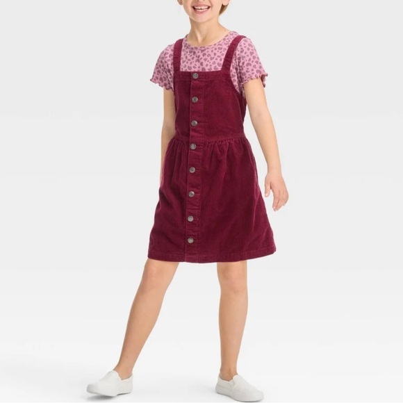 CAT & JACK Girls Plum Corduroy Dress Size XL NWOT - Picture 1 of 9